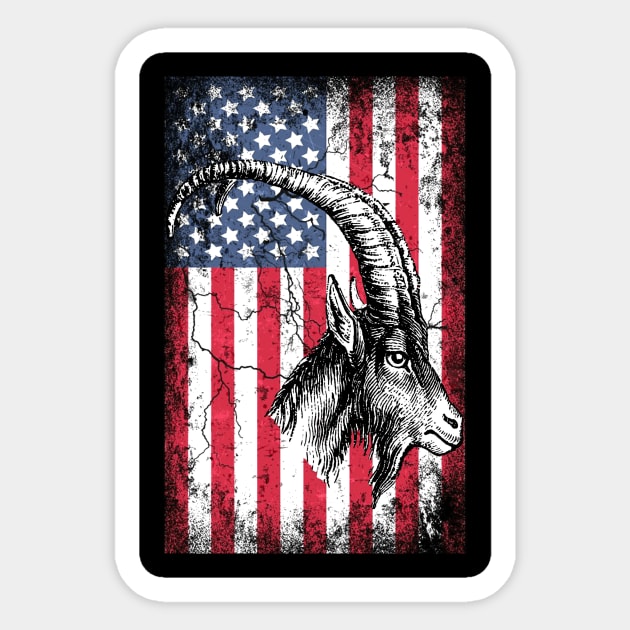 Patriotic Goat American Flag Sticker by Sinclairmccallsavd
